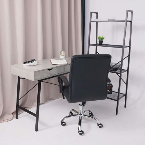 картинка Кресло поворотное James, чёрный, экокожа