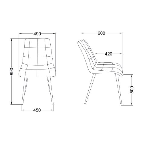 картинка Стул Fred, черный, велюр