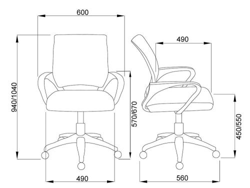 картинка Кресло поворотное Ricci, серый, сетка