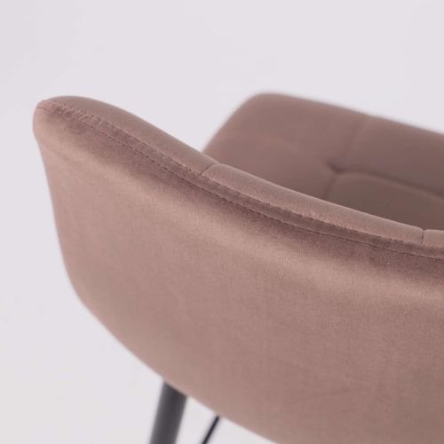 картинка Стул барный Stella, коричневый, велюр