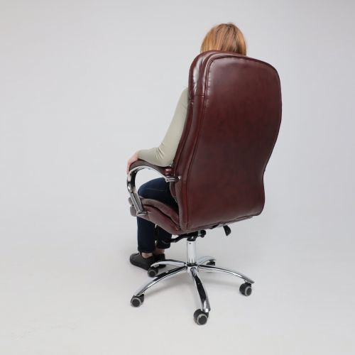 картинка Кресло поворотное Leonardo, коричневый бриллиант, экокожа