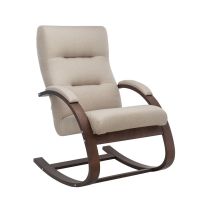Кресло-качалка Leset Милано, бежевый, ткань, цвет каркаса орех фотография