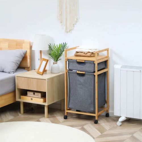 картинка Стойка для белья LAVENDER  бамбук+серый