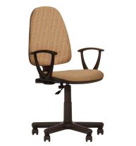 Кресло поворотное Престиж, бежево-коричневый, ткань фотография