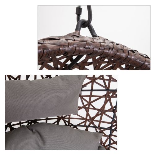 картинка Кресло подвесное Bounty, коричневый, искусственный ротанг + подушка