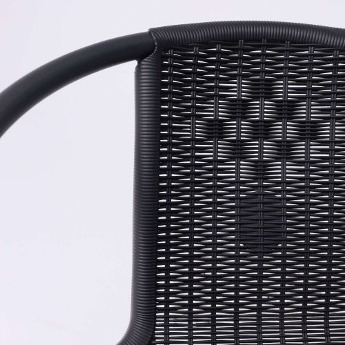 картинка Кресло садовое VERONA, PE, иск.роттанг-черный/сталь-черная