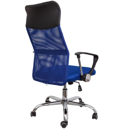 картинка Кресло поворотное Aria, синий + чёрный, сетка