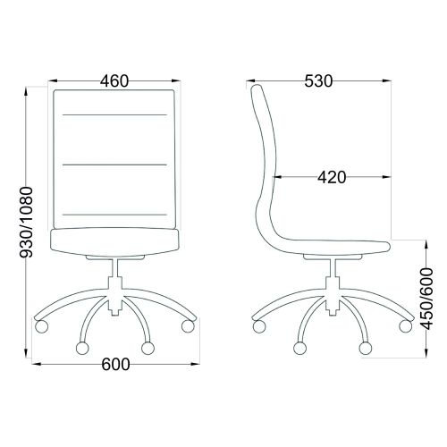 картинка Кресло поворотное Grace, чёрный, экокожа