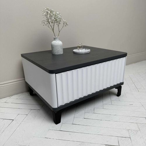 картинка Стол-консоль Royal-5001, белый + металл бруклин, мдф пленочный + лдсп