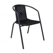 Кресло садовое VERONA, PP, ротанг -черный/сталь-черная фотография