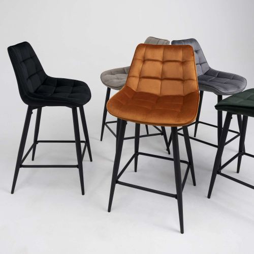 картинка Стул полубарный Linx, черный, велюр