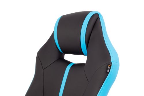 картинка Кресло поворотное Fenix, голубой + черный, экокожа
