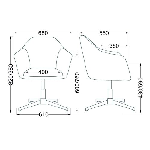 картинка Кресло поворотное Dubai, синий, велюр