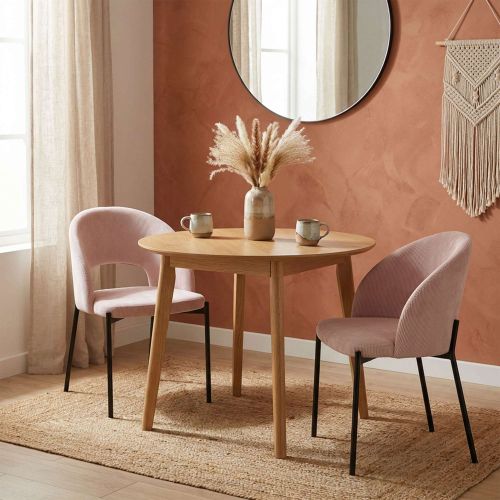 картинка Стул ELSA, розовый велюр Fjord 91/черный