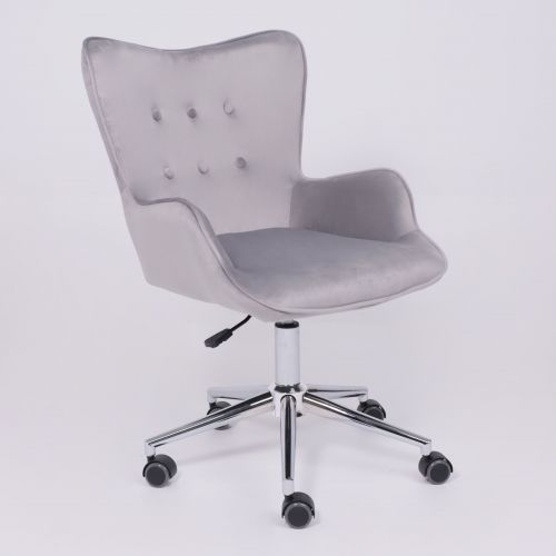 картинка Кресло поворотное Bella, серый, велюр