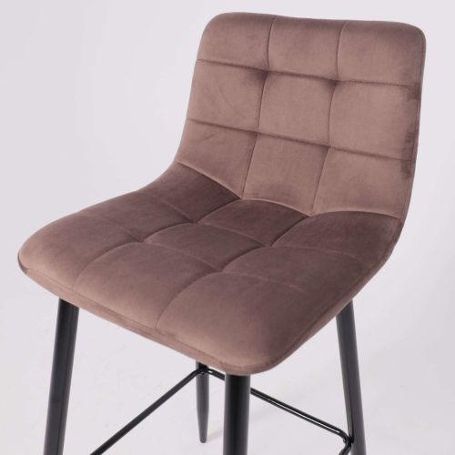 картинка Стул барный Stella, коричневый, велюр