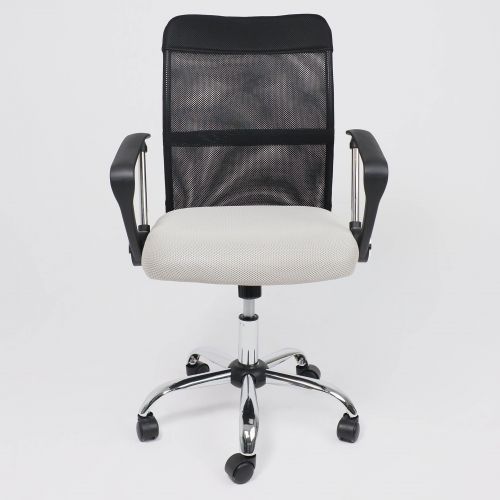 картинка Кресло поворотное ARIA, LIGHT, ECO/сетка, черный+сетка-серебро