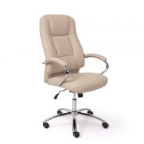 Кресло поворотное King, бежевый, экокожа фотография