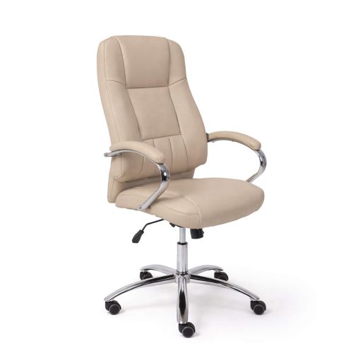 картинка Кресло поворотное King, бежевый, экокожа