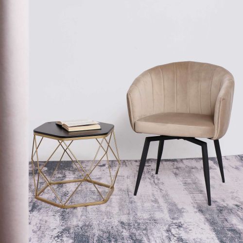 картинка Кресло MELON, поворотное, бежевый велюр/черный