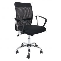 Кресло поворотное ARIA, LIGHT, ECO/сетка, черный+сетка-чёрный фотография