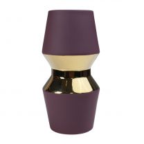 Ваза керамическая ASTOR, фиолетовый+золотой, 12*25см фотография