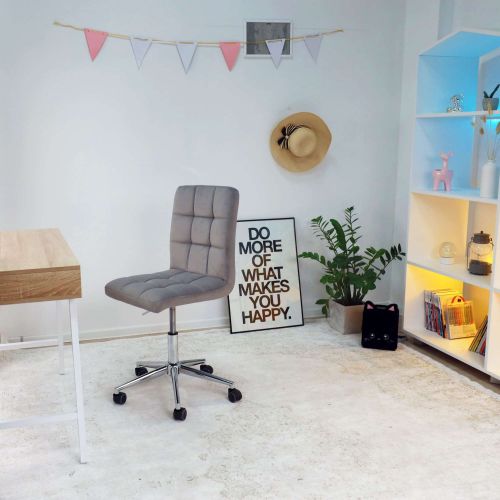 картинка Кресло поворотное Fiji, светло-серый, велюр