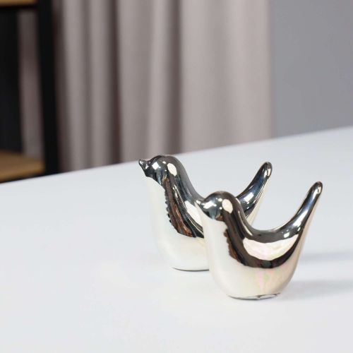 картинка Статуэтки декоративные BIRDS, 2 шт, серебро