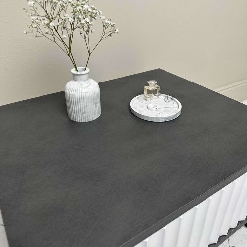 картинка Стол-консоль Royal-5001, белый + металл бруклин, мдф пленочный + лдсп