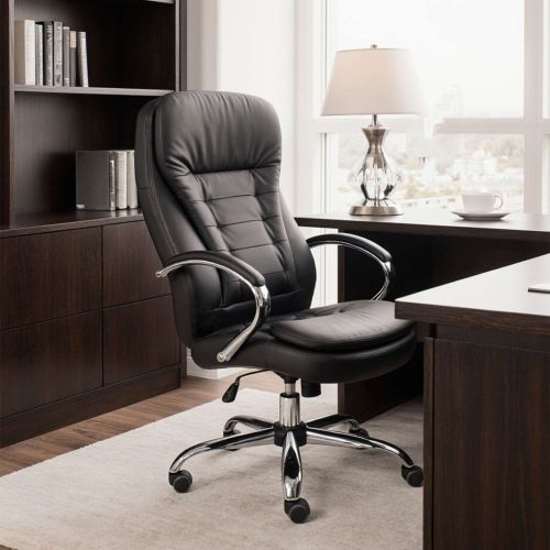 картинка Кресло поворотное Richard New, чёрный, экокожа