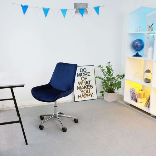 картинка Кресло поворотное Lumier, сапфировый, велюр