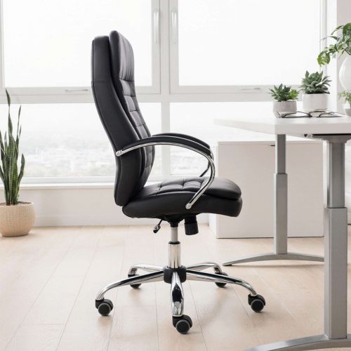 картинка Кресло поворотное Richard New, чёрный, экокожа