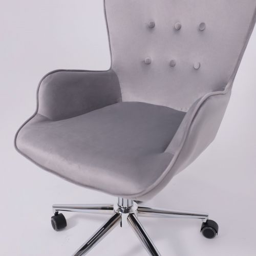 картинка Кресло поворотное Bella, серый, велюр