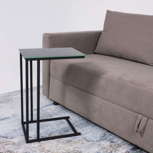 картинка Стол журнальный Престиж, черный, стекло триплекс, цвет опоры чёрный