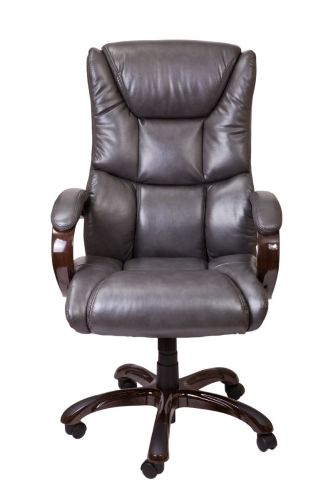 картинка Кресло поворотное Boss, серый, экокожа