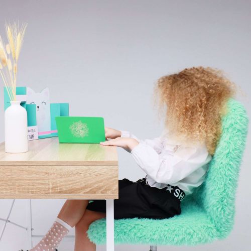 картинка Кресло поворотное Fluffy, мятный, искусственный мех