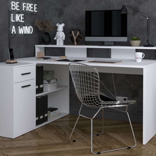 картинка Стол компьютерный Интерлиния СК-14, белый, лдсп