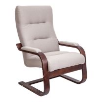 Кресло-качалка Leset Оскар, серый, ткань, цвет каркаса орех фотография