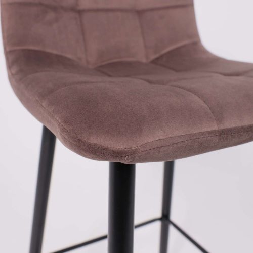 картинка Стул барный Stella, коричневый, велюр