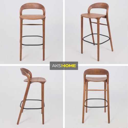 картинка Стул барный Мэри, дуб натуральный коньяк, массив дуба