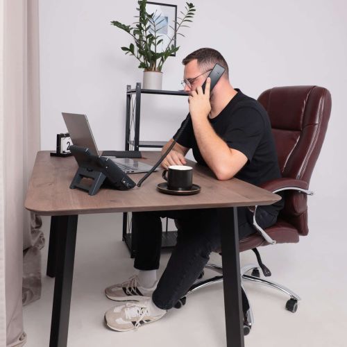 картинка Кресло поворотное King, темно-коричневый, экокожа