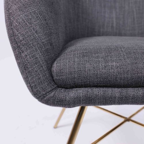 картинка Кресло AMUR, (темно-серая ткань/золото)
