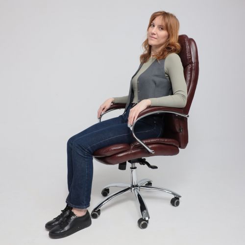 картинка Кресло поворотное Leonardo, коричневый бриллиант, экокожа
