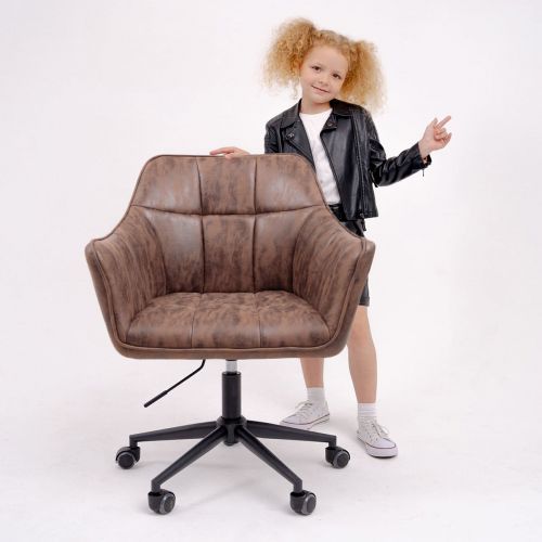 картинка Кресло BARREN, поворотное, ткань, винтажный коричневый/черный