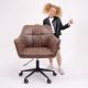 картинка Кресло BARREN, поворотное, ткань, винтажный коричневый/черный