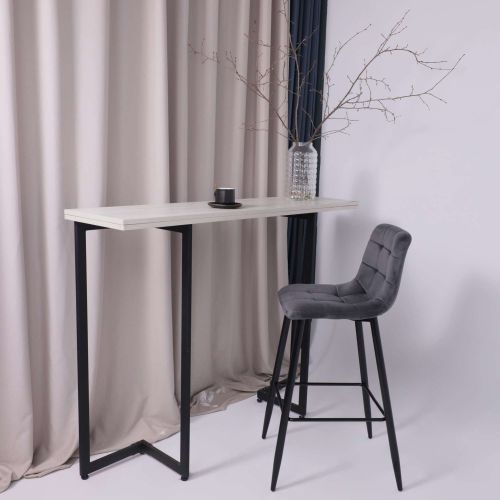 картинка Стул барный Stella, серый, велюр