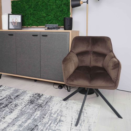 картинка Кресло Virginia, поворотное, шоколадный, велюр