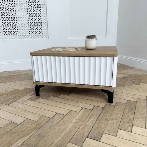 картинка Стол-консоль Royal-5001, белый + дуб сантана, мдф пленочный + лдсп