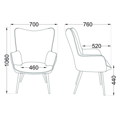 картинка Кресло Bogema, зеленый, велюр