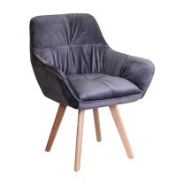 Кресло Soft, темно-серый, велюр фотография